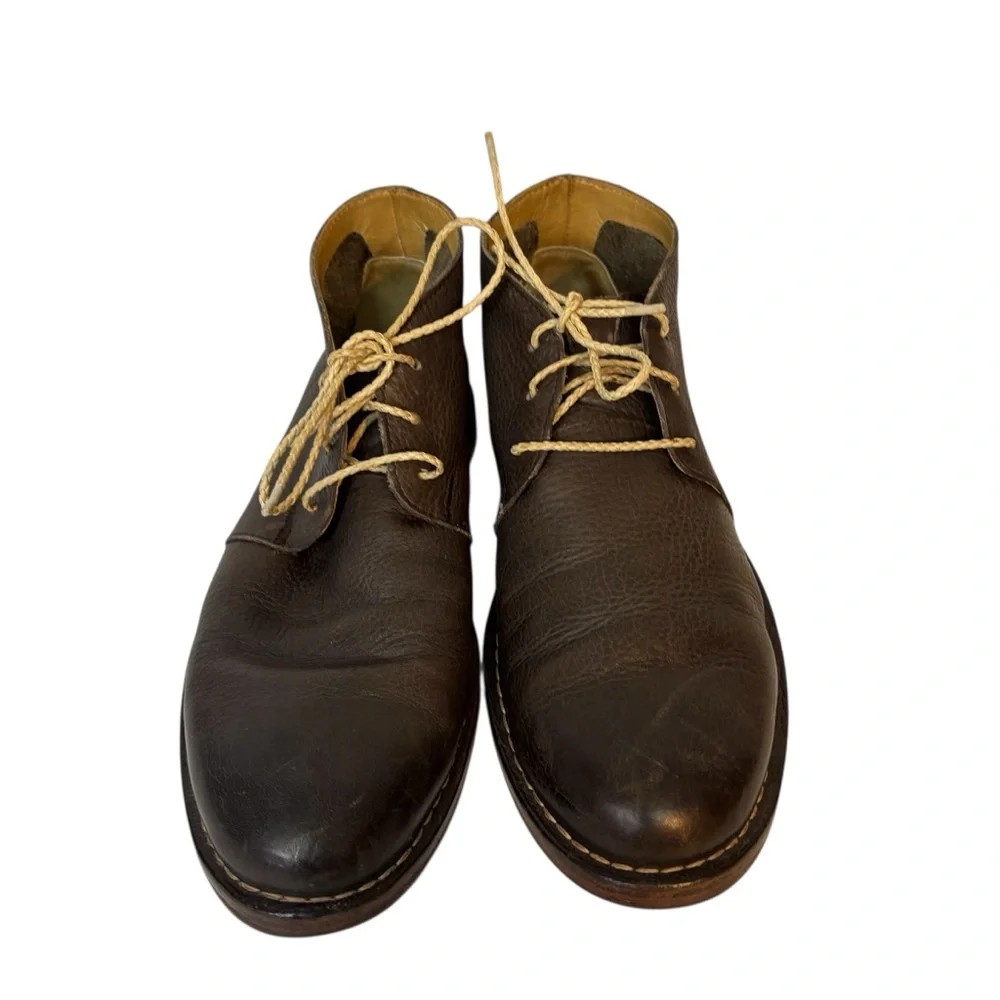 Cole Haan Dark Brown Leather Chukka Boots with Tan Laces